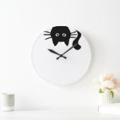 Funny Black Cat Große Wanduhr (Zuhause)