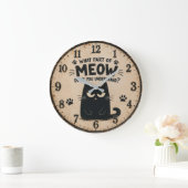Funny Black Cat Große Wanduhr (Zuhause)
