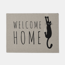 Funny Black Cat hing weiter | Coole Kitty Custom Fußmatte