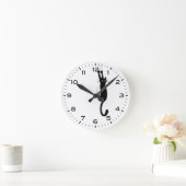 Funny Black Cat hing weiter Runde Wanduhr (Zuhause)