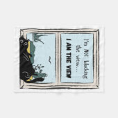 Funny Black Cat, ich bin der Blick Fleecedecke (Vorderseite (Horizontal))