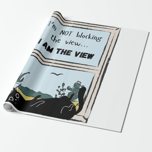 Funny Black Cat, ich bin der Blick Geschenkpapier (Ungerollt)