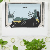 Funny Black Cat, ich bin der Blick Geschirrtuch (Gefaltet)