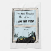 Funny Black Cat, ich bin der Blick Geschirrtuch (Vertikal)