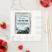 Funny Black Cat, ich bin der Blick Serviette (Beispiel)