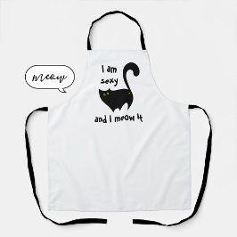 Funny Black Cat Ich bin sexy und ich meine es Schürze