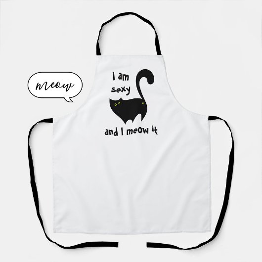 Funny Black Cat Ich bin sexy und ich meine es Schürze