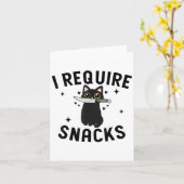 Funny Black Cat, ich brauche Snacks Karte (Gelbe Blume)