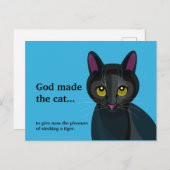 Funny Black Cat Illustration Postkarte (Vorne/Hinten)