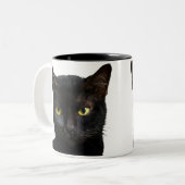 Funny Black Cat Kaffee Tasse Cut Cat Lover Geschen (Vorderseite Links)
