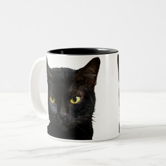 Funny Black Cat Kaffee Tasse Cut Cat Lover Geschen (Vorderseite Links)