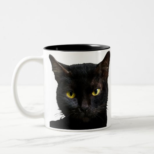 Funny Black Cat Kaffee Tasse Cut Cat Lover Geschen (Links)