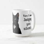 Funny Black Cat Keramik Tasse (VorderseiteRechts)