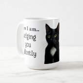 Funny Black Cat Keramik Tasse (Vorderseite Links)