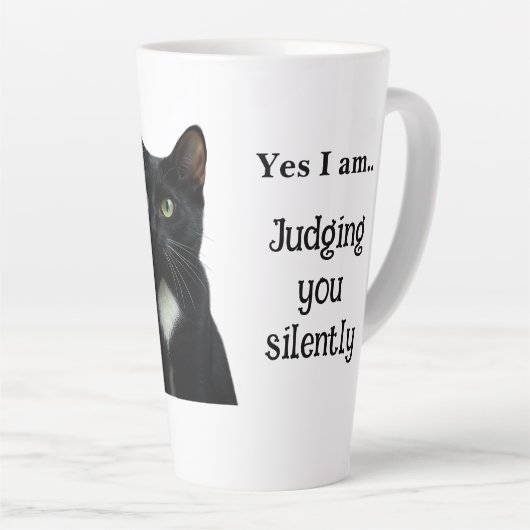 Funny Black Cat Keramik Tasse (Rechte Ecke)
