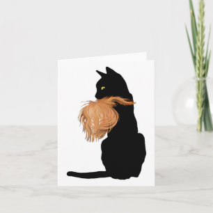 Funny Black Cat Lady Kamala mit Trump Hair Abstimm Karte