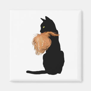Funny Black Cat Lady Kamala mit Trump Hair Abstimm Magnet