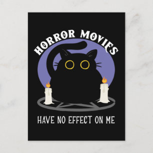 Funny Black Cat Lieben Horror Film Postkarte
