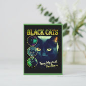 Funny Black Cat Lover Imitate Bootleg 90er Grafik Postkarte (Stehend Vorderseite)