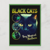 Funny Black Cat Lover Imitate Bootleg 90er Grafik Postkarte (Vorderseite)