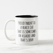 Funny Black Cat Lover Sprichwort Geschenk Besitzer Zweifarbige Tasse (Links)