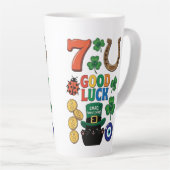 Funny Black Cat Lucky Charm  St. Patrick's day Milchtasse (Rechte Ecke)