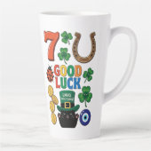 Funny Black Cat Lucky Charm  St. Patrick's day Milchtasse (Rechts)
