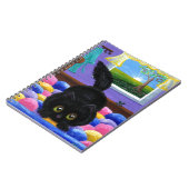 Funny Black Cat Maus Bed Creationarts Notizblock (Linke Seite)