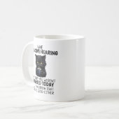 Funny Black Cat Minimalist Modern Coworker Humor Kaffeetasse (Vorderseite Links)