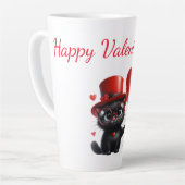 Funny Black Cat mit Balloons Valentinstag Milchtasse (Linke Ecke)