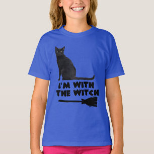 Funny Black Cat mit der Halloween-Hexe T-Shirt