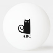 Funny Black Cat Monogram Tischtennisball (Vorderseite)