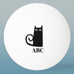 Funny Black Cat Monogram Tischtennisball<br><div class="desc">Niedliche schwarze Katze zum Glück. Originelle Kunst von Nic Squirrell. Ändern Sie die Initialen des Monogramms,  um sie zu personalisieren.</div>