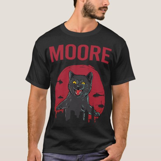 Funny Black Cat Moore T-Shirt (Vorderseite)