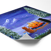 Funny Black Cat Mouse Creationarts Poster (Ecke)