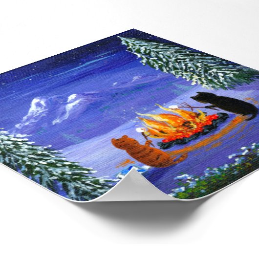 Funny Black Cat Mouse Creationarts Poster (Ecke)