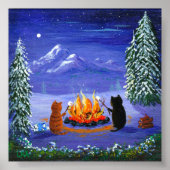 Funny Black Cat Mouse Creationarts Poster (Vorne)