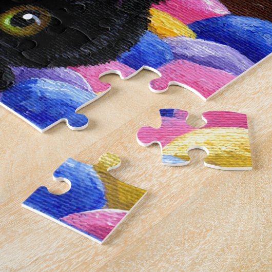 Funny Black Cat Mouse Quilt Puzzle (Seite)