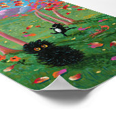 Funny Black Cat Mouse Trees Creationarts Poster (Ecke)