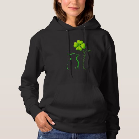 Funny Black Cat My Lucky Charm Shamrockst Patricks Hoodie (Vorderseite)
