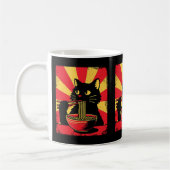 Funny Black Cat Noodle Lover Pet Besitzer Cat Love Kaffeetasse (Links)