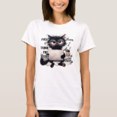 FUNNY BLACK CAT ON THE COMPUTER T-Shirt (Vorderseite)