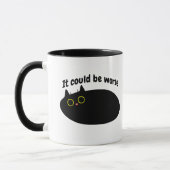 Funny Black Cat optimistisch, gute Schwingungen, s Tasse (Links)
