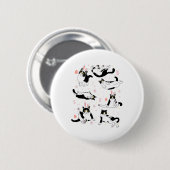 Funny Black Cat Ostereier Happy Osterfest Sonnen T Button (Vorne & Hinten)