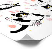 Funny Black Cat Ostereier Happy Osterfest Sonnen T Poster (Ecke)