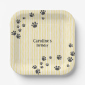 Funny Black Cat Paws Animal Lover Geburtstag Pappteller (Vorderseite)