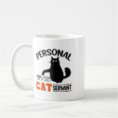 Funny Black Cat Personal Cat Servant Kaffeetasse (Links)