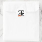 Funny Black Cat Personal Cat Servant Runder Aufkleber (Tasche)