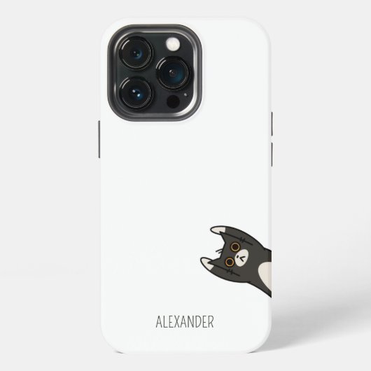 Funny Black Cat Personalisiert iPhone Hülle (Hinten)