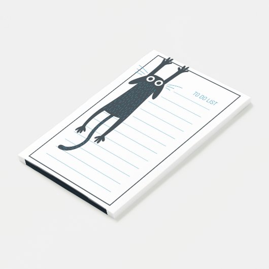 Funny Black Cat Post-It Notes Post-it Klebezettel (angewinkelt)